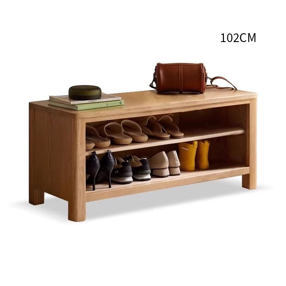 Humbie Natural Solid Oak Shoe Bench