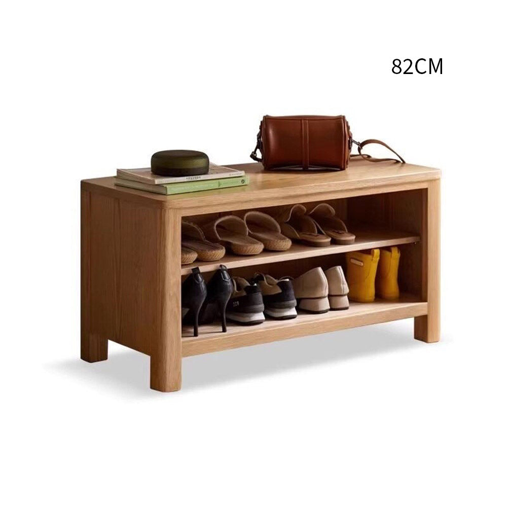 Humbie Natural Solid Oak Shoe Bench