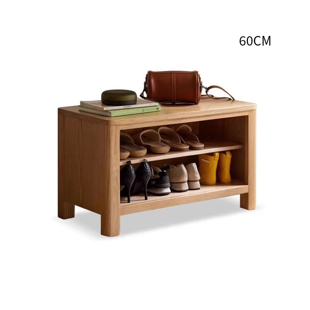 Humbie Natural Solid Oak Shoe Bench