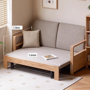 Humbie Natural Solid Oak Sofa Bed - Oak Furniture Store