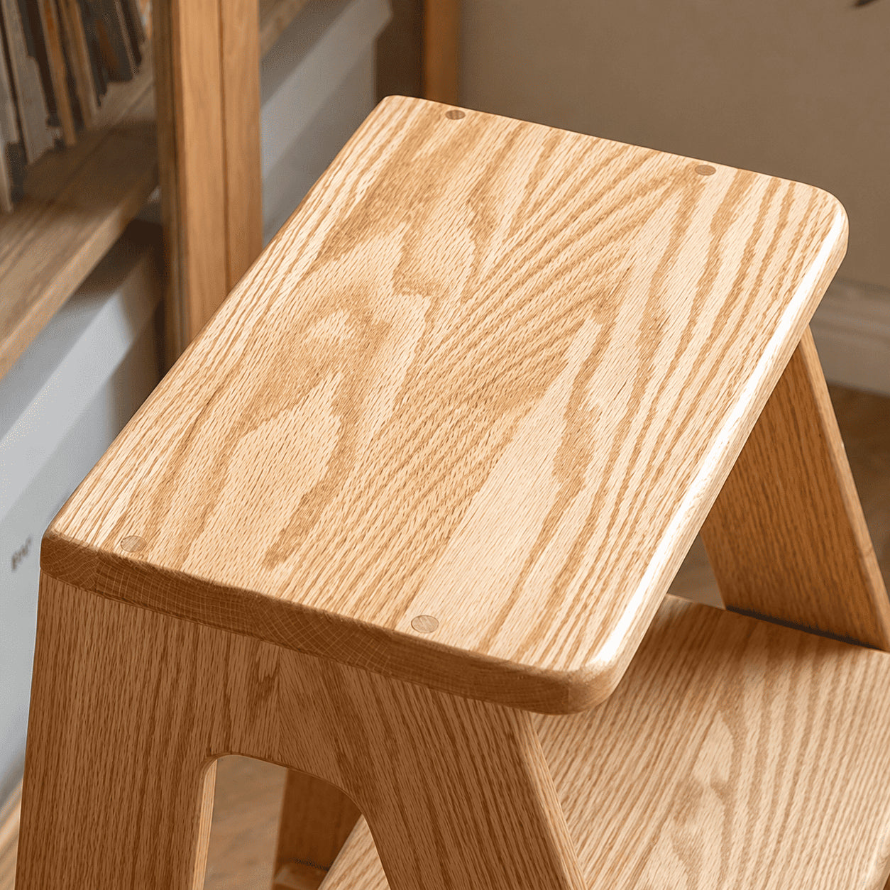 Humbie Natural Solid Oak Stool Ladder