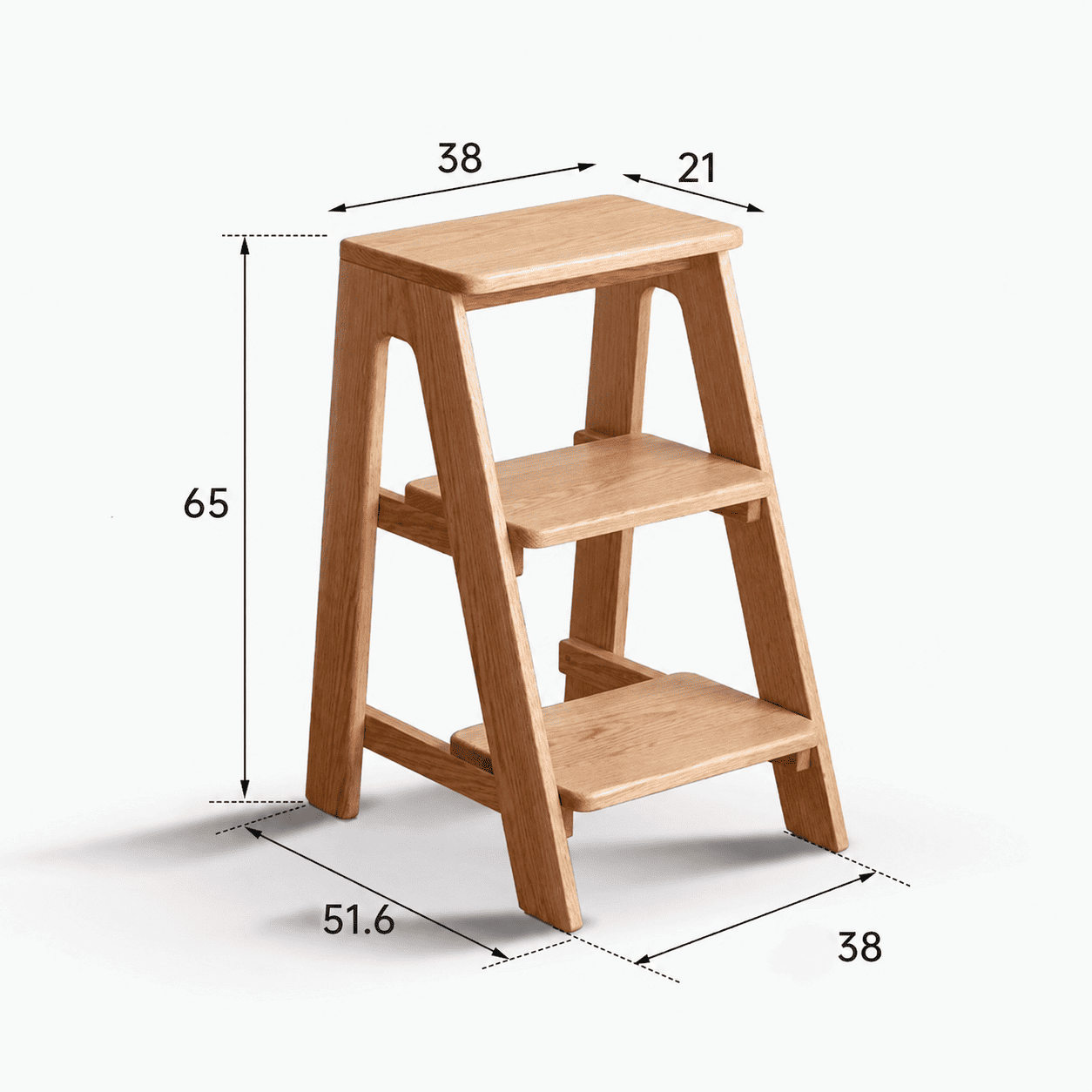 Humbie Natural Solid Oak Stool Ladder