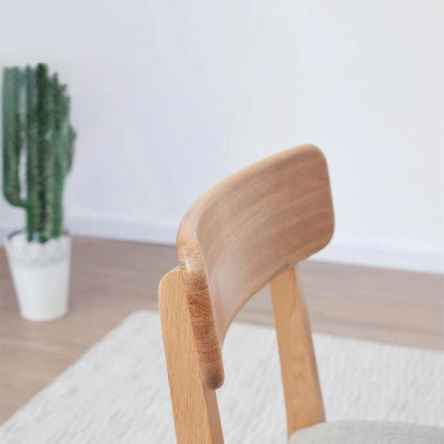 Humbie Natural Solid Oak Dining Chair With Fabric Pad