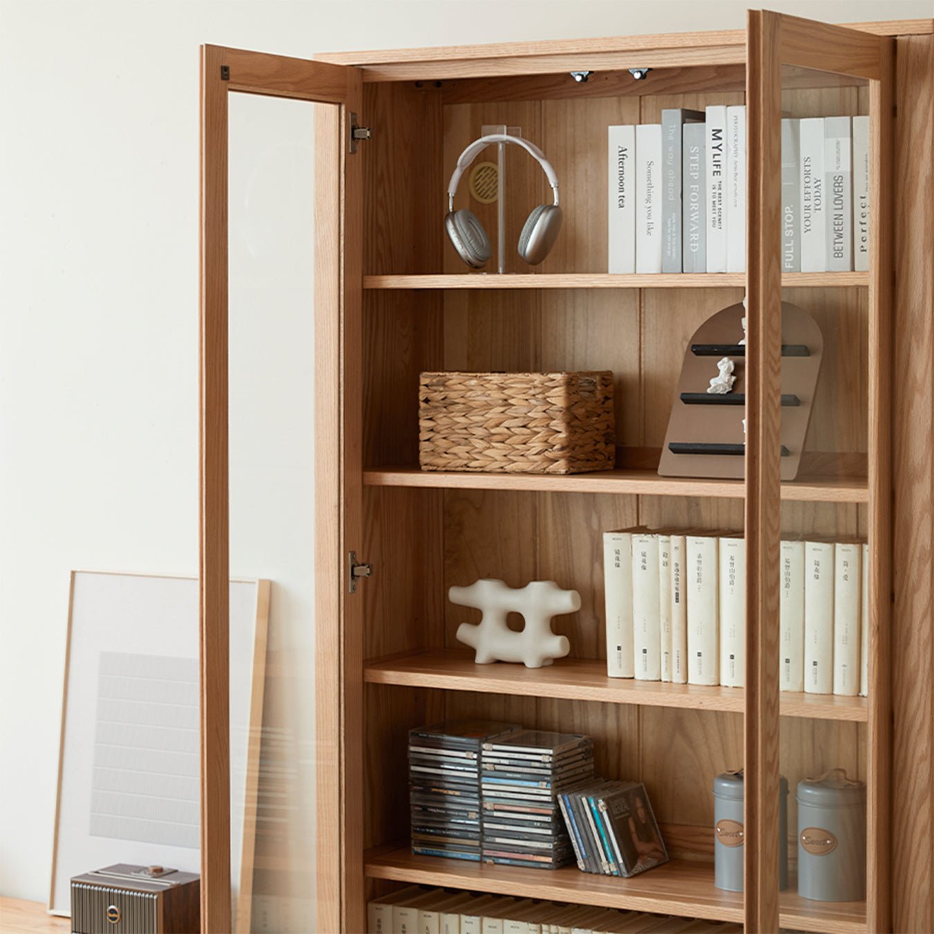 Humbie Solid Oak Large Display Bookcase Cabinet Design 2 | Oak Furniture Store