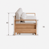 Hyogo Natural Solid Oak Sofa Bed