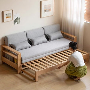 Hyogo Natural Solid Oak Sofa Bed - Oak Furniture Store