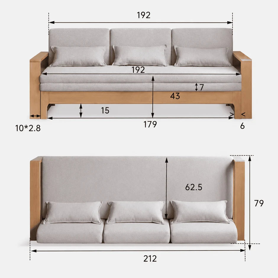 Solid oak framed sofa bed with neutral upholstery for modern NZ and AU homes