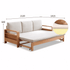 Hyogo Natural Solid Oak Sofa Bed