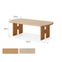 Irving coffee table detail showing solid oak leg design and hidden side storage slot