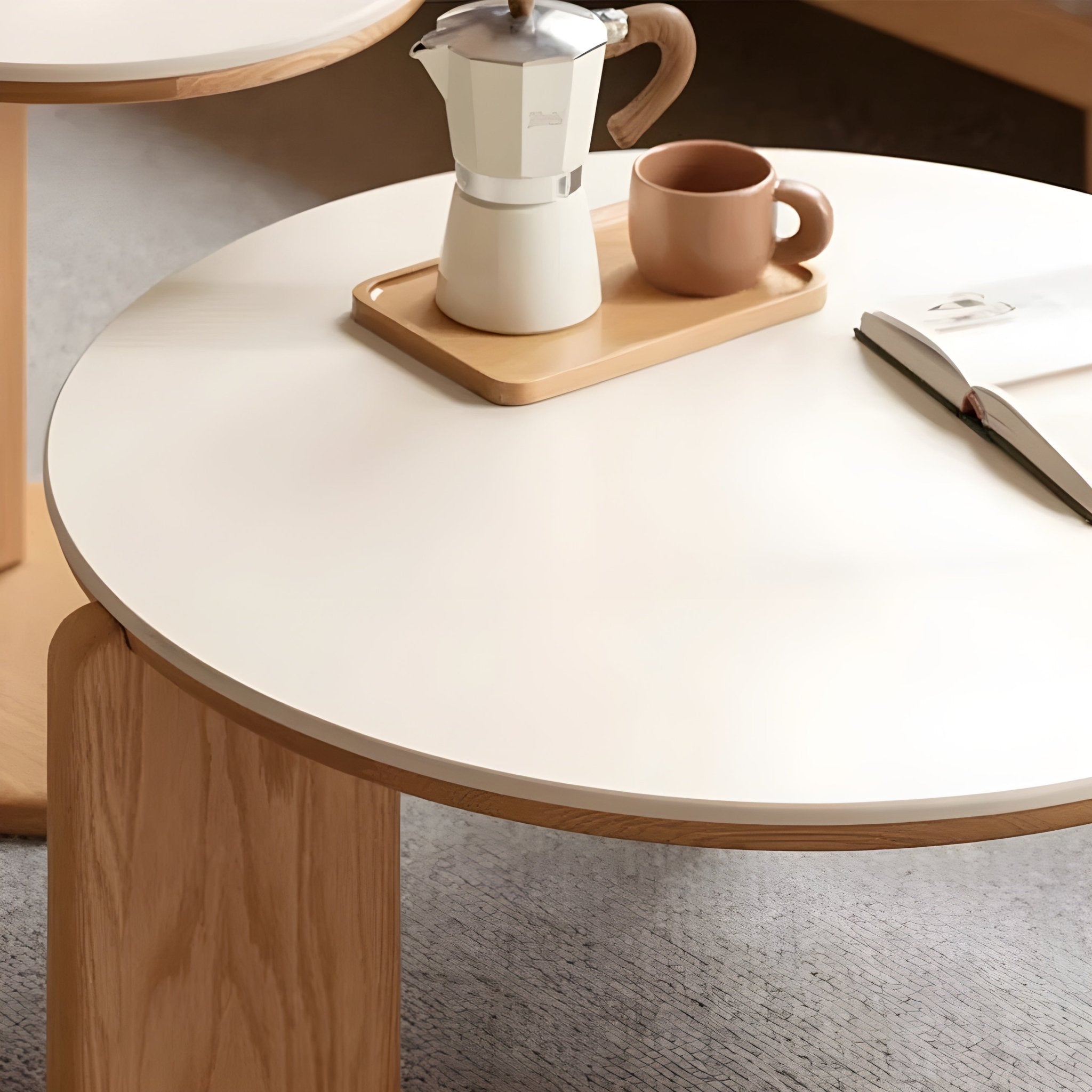 Jelling Natural Solid Oak Coffee Table Set | round marble coffee table with NZ delivery | Oak Furniture Store