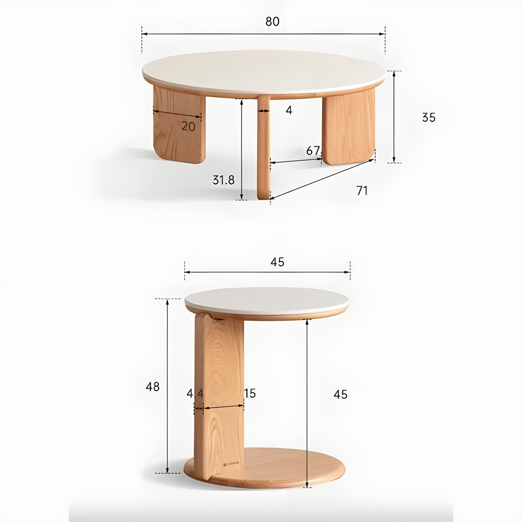 Jelling Natural Solid Oak Coffee Table Set | round marble coffee table with NZ delivery | Oak Furniture Store