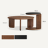 Jelling solid oak coffee table set dimension guide with 79.6 cm coffee table and 45 cm side table