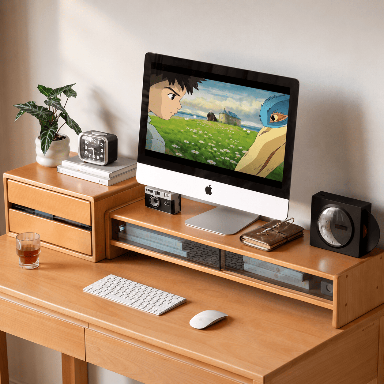 Joliet Natural Solid Beech Monitor Shelf