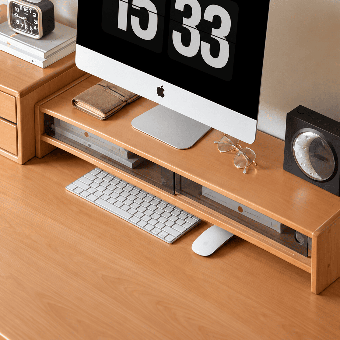Joliet Natural Solid Beech Monitor Shelf