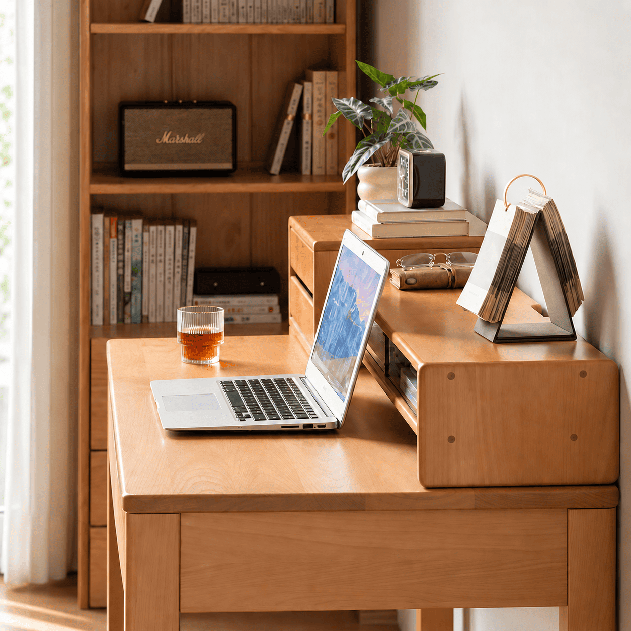 Joliet Natural Solid Beech Monitor Shelf