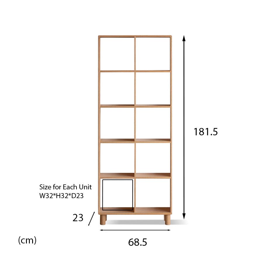 Kasai Natural Solid Oak Bookcase / Display Shelves | Oak Furniture Store