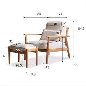 Keenland Natural Solid Oak Leisure Chair Sofa - Oak Furniture Store