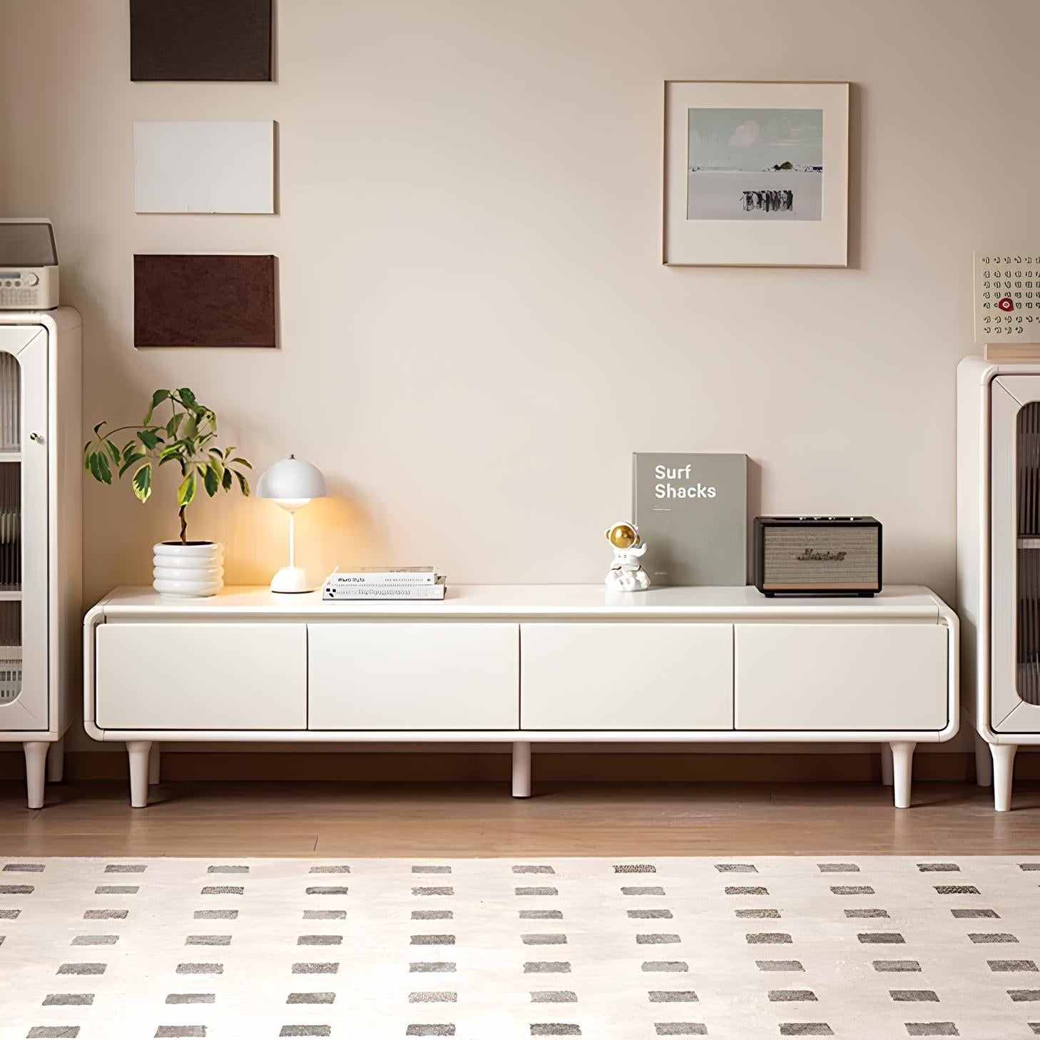 Kemi Cream Natural Solid Rubber Wood Entertainment Unit | Oak Furniture Store