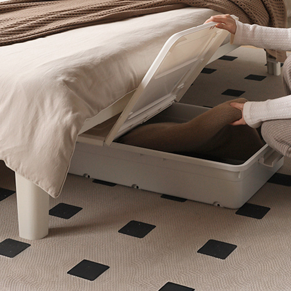 Kemi Cream Rubber Wood Painted Bed Frame