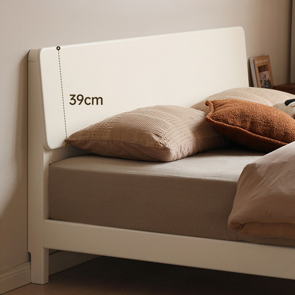 Kemi Cream Rubber Wood Painted Bed Frame