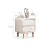 Kemi Cream Rubber Wood Painted Bedside Table - Oak Furniture Store