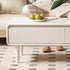 Kemi Cream Solid Rubber Wood Painted Coffee Table