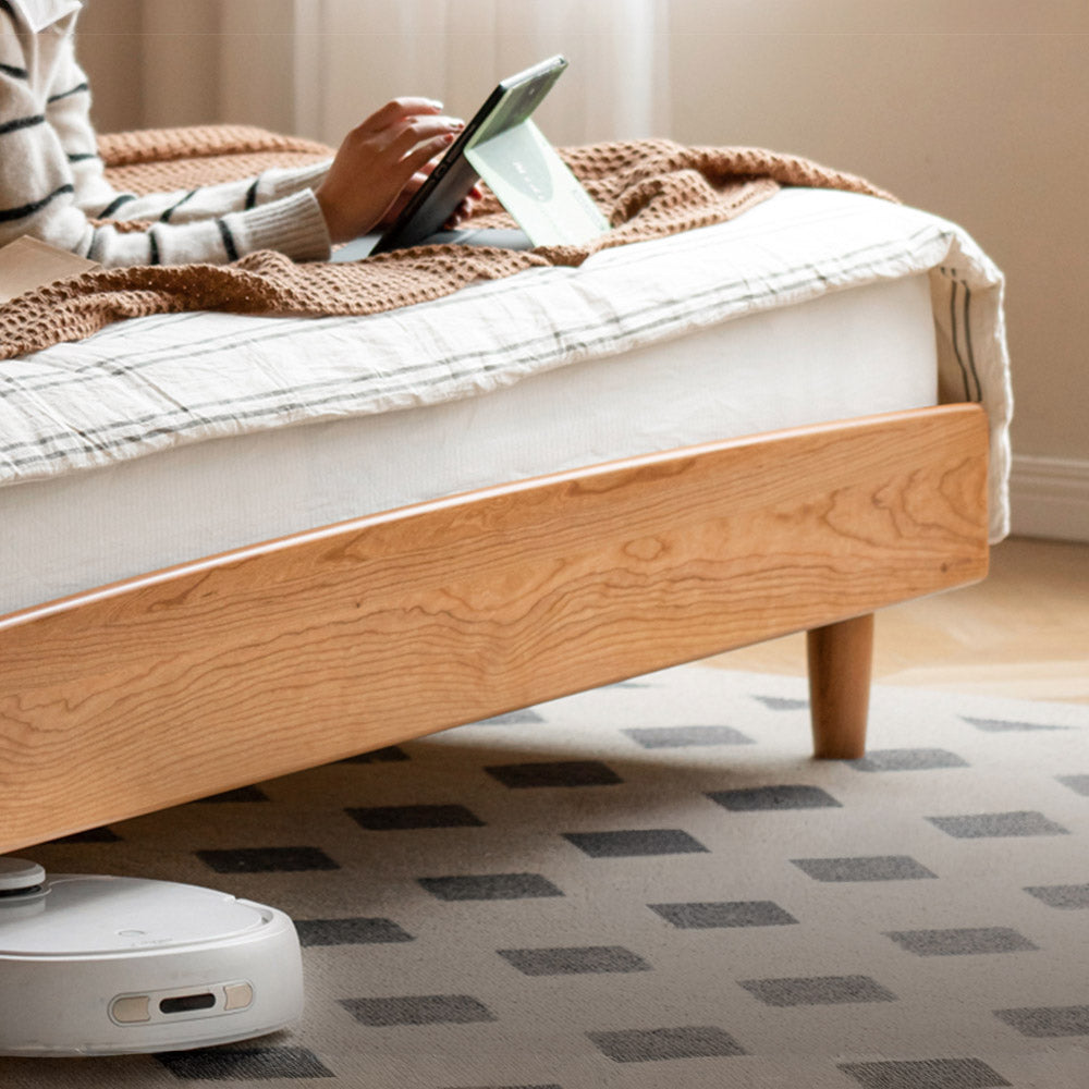 Kemi Natural Solid Cherry Harp Bed Frame