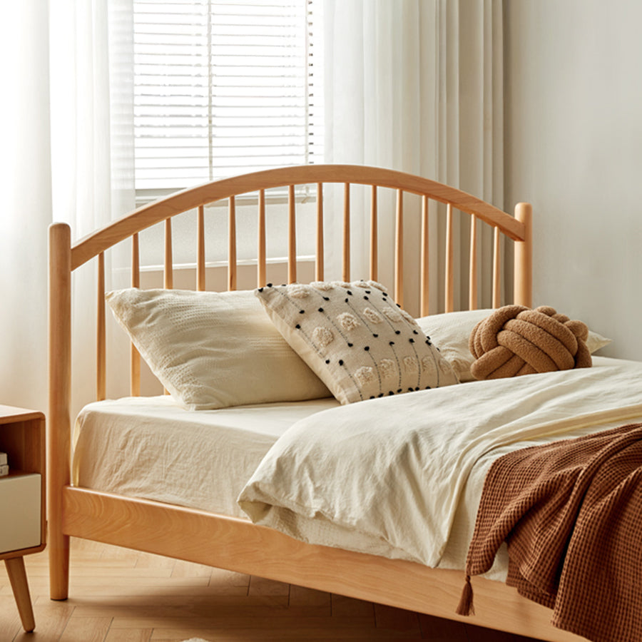 Kemi Natural Solid Beech Harp Bed Frame