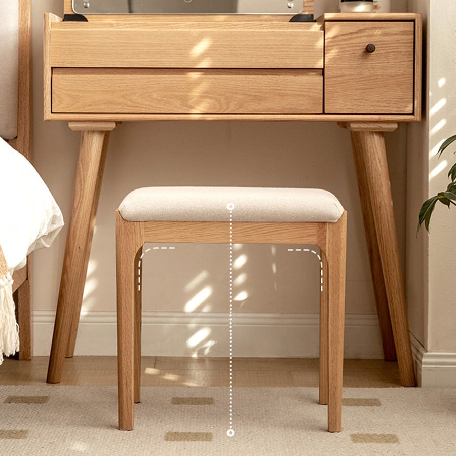 Kempen Natural Solid Hardwood Dressing Stool | Oak Furniture Store