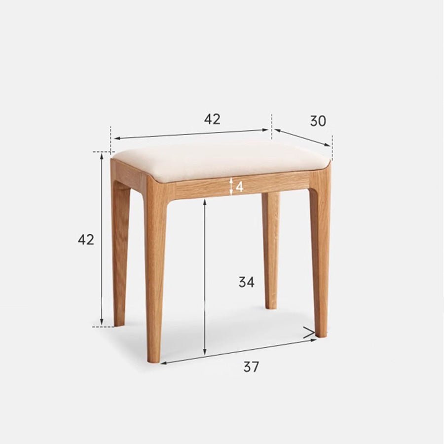 Kempen Natural Solid Hardwood Dressing Stool | Oak Furniture Store