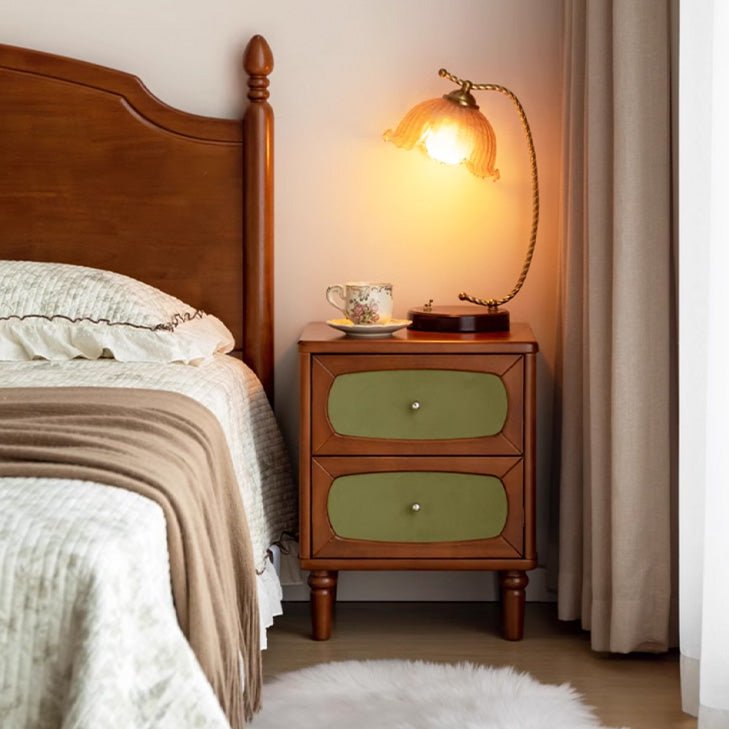 Kinna Rustic Design Tulip Poplar Bedside Table - Oak Furniture Store