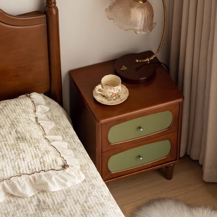 Kinna Rustic Design Tulip Poplar Bedside Table - Oak Furniture Store