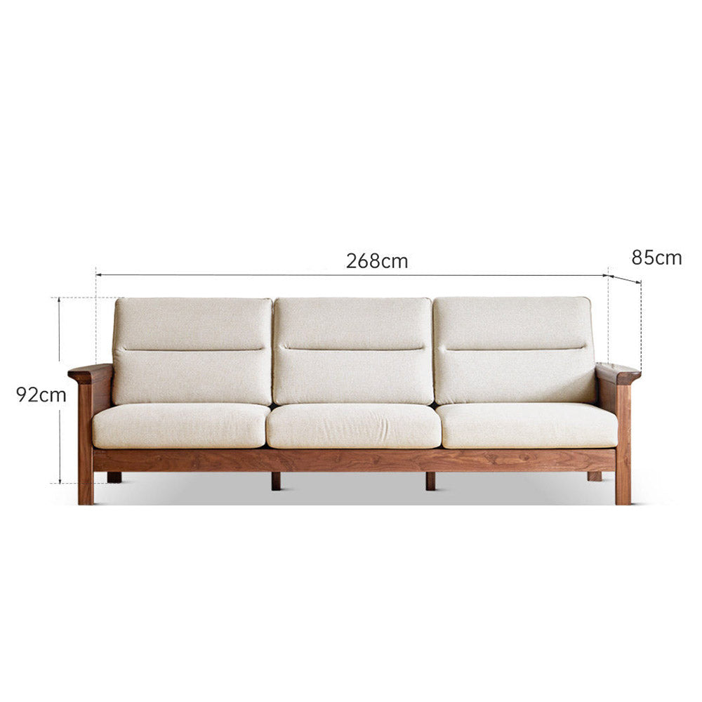 Kloten Natural Solid Walnut Sofa