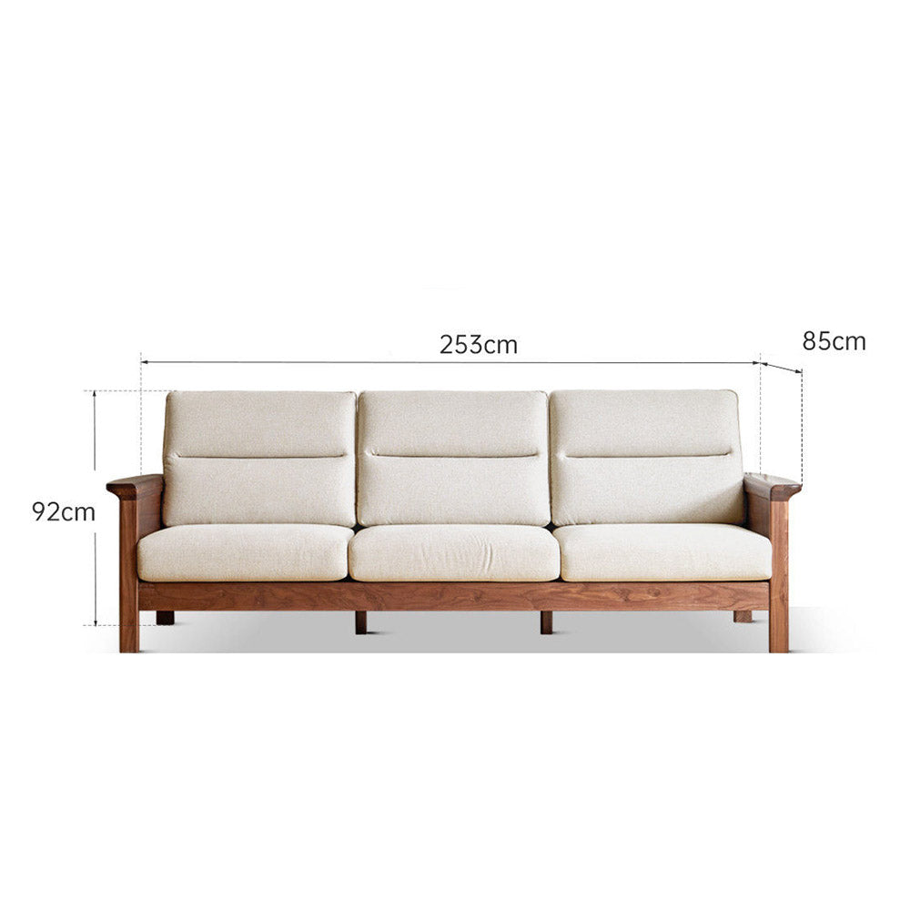 Kloten Natural Solid Walnut Sofa