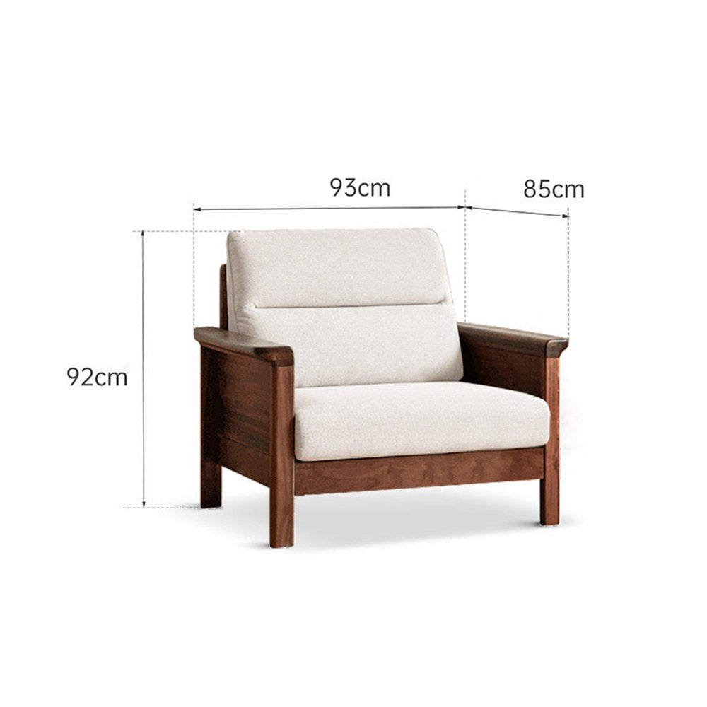 Kloten Natural Solid Walnut Sofa
