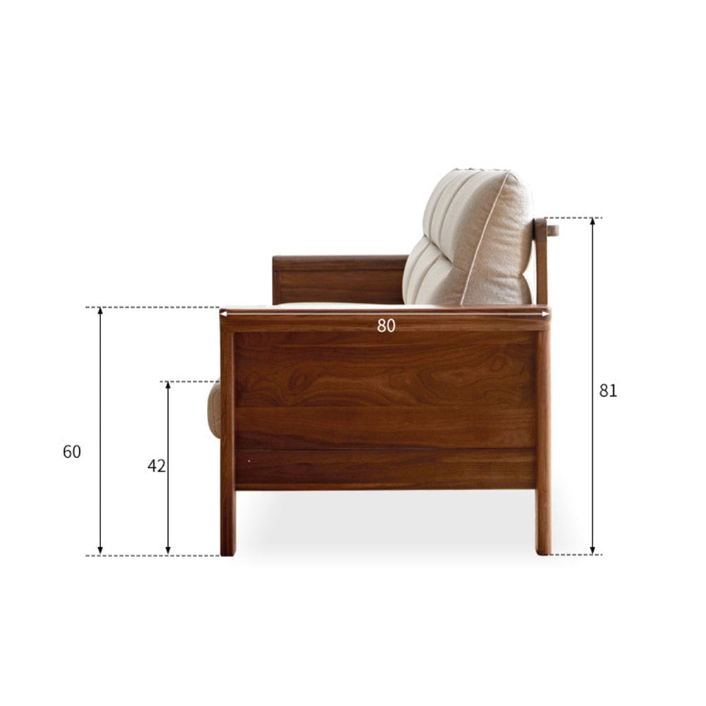 Kloten Natural Solid Walnut Sofa