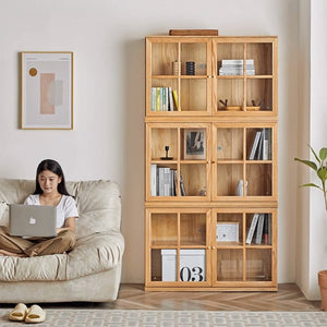 Kobe Natural Solid Oak Modular Bookcase - Oak Furniture Store