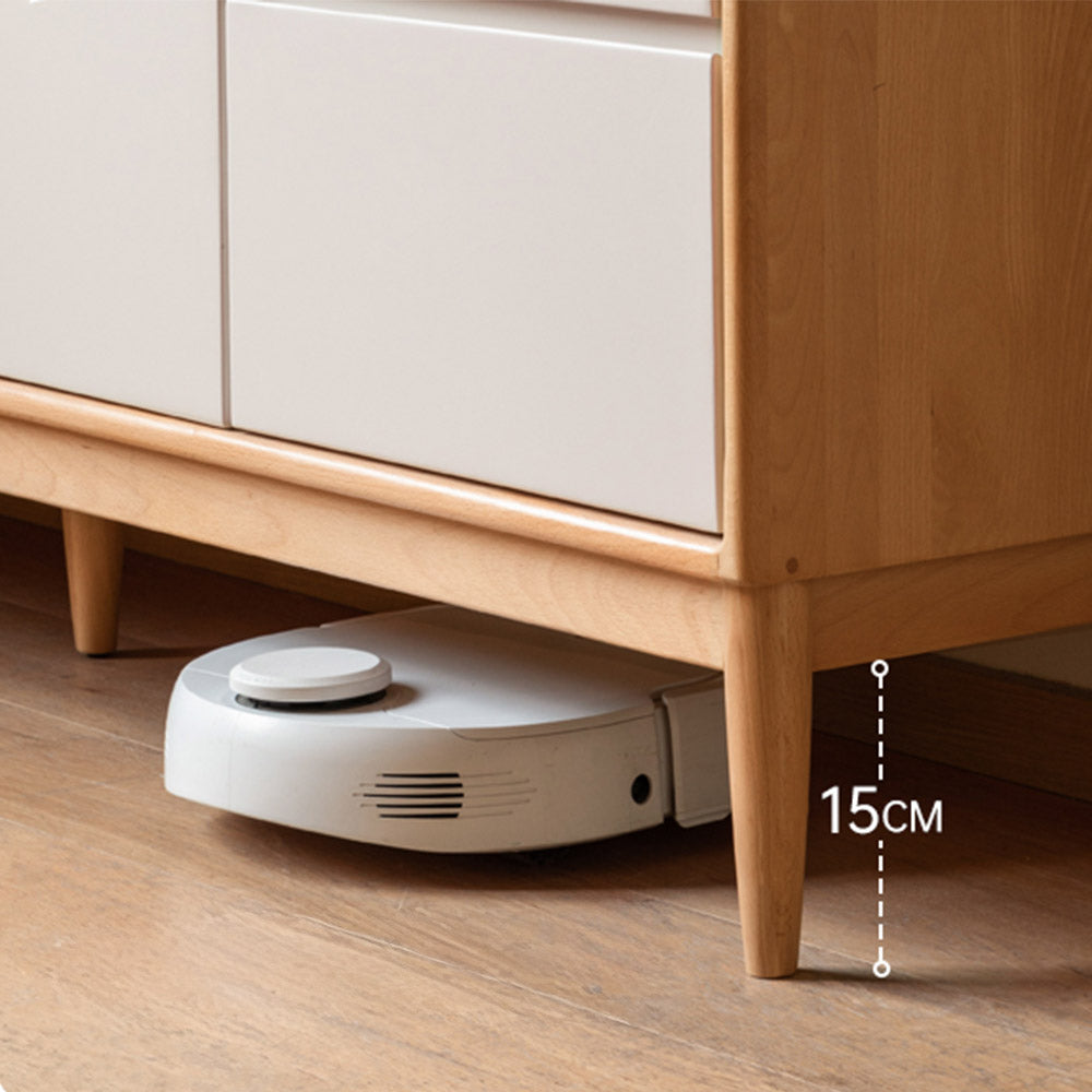 Korge Solid Beech Sideboard with Hutch Dresser Top