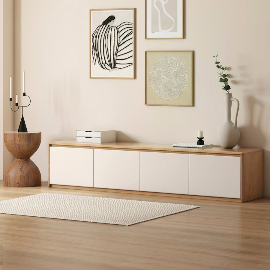 Korge Solid Oak Floor Standing Entertainment Unit | Oak Furniture Store