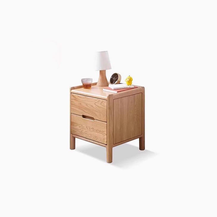 Kusel Natural Solid Oak Bedside Table - Oak Furniture Store
