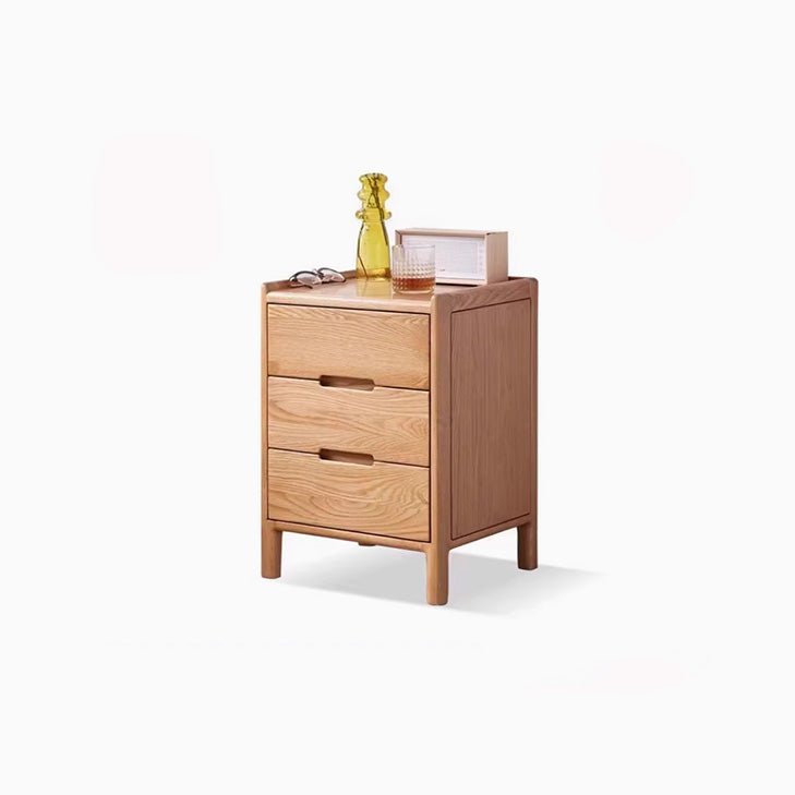 Kusel Natural Solid Oak Bedside Table - Oak Furniture Store