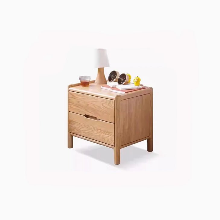 Kusel Natural Solid Oak Bedside Table - Oak Furniture Store