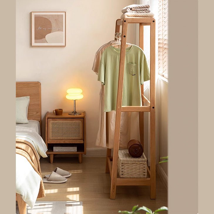 Lahti Natural Solid Oak Coat Rack - Oak Furniture Store