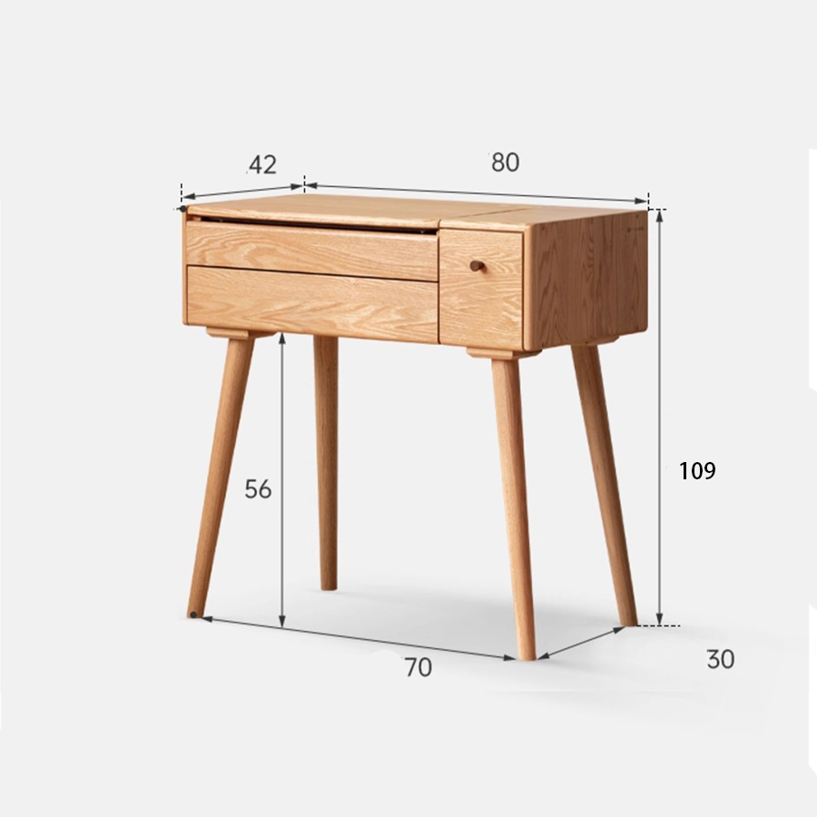Laitala Natural Solid Oak Flip-Top Dressing Table