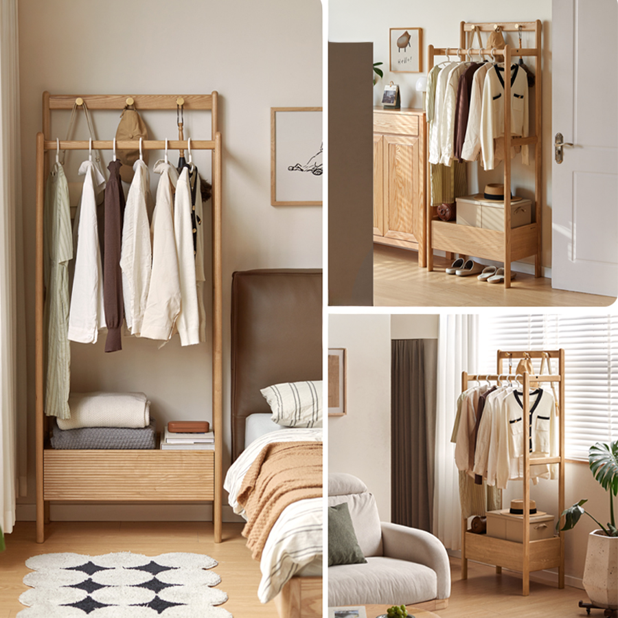 Lanester Natural Solid Ash Coat Rack