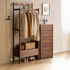 Lanester Natural Solid Walnut Coat Rack