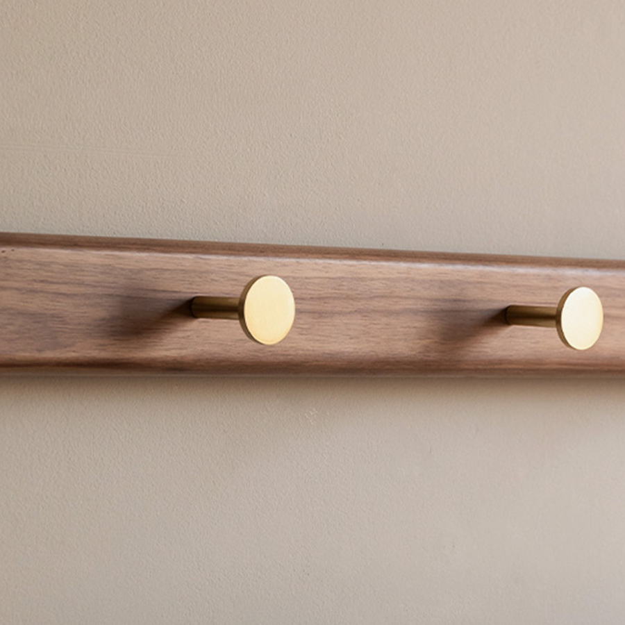 Lanester Natural Solid Walnut Coat Rack