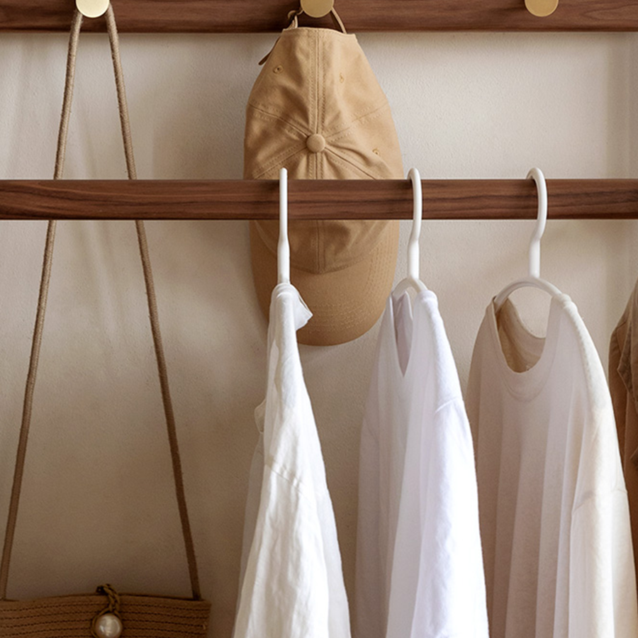 Lanester Natural Solid Walnut Coat Rack