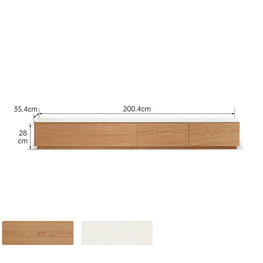 Larra Solid Oak Floor Standing Entertainment Unit with Ceramic Top | Oak Furniture Store