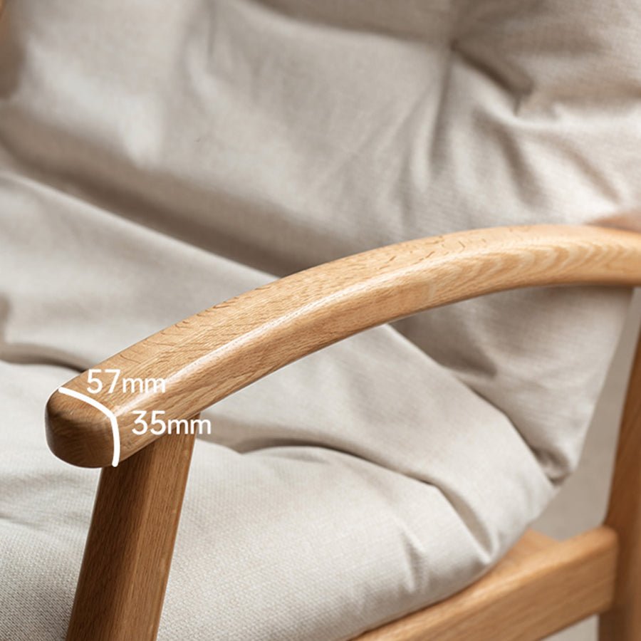 Larvik Natural Solid Oak Fabric Rocking Chair